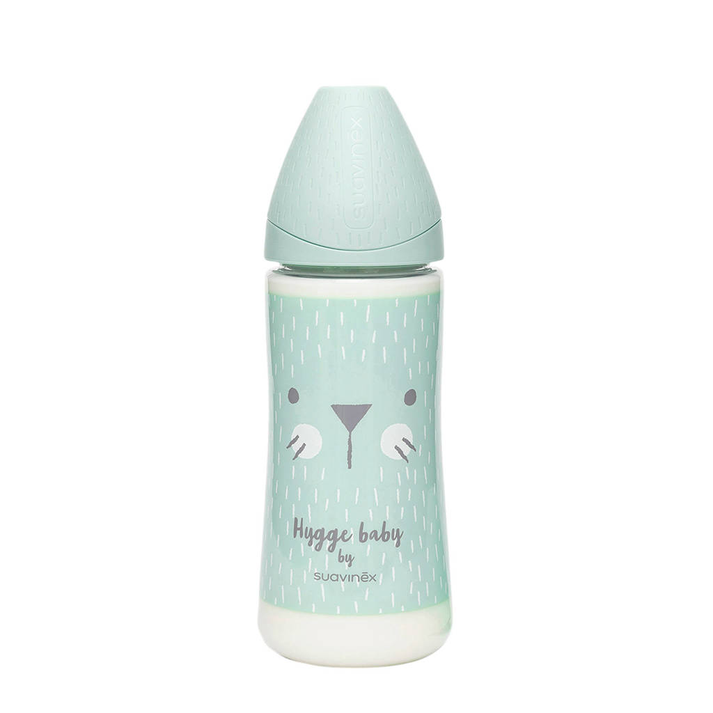 Suavinex Hygge fles 360 ml +4 mnd Whiskers groen, Groen