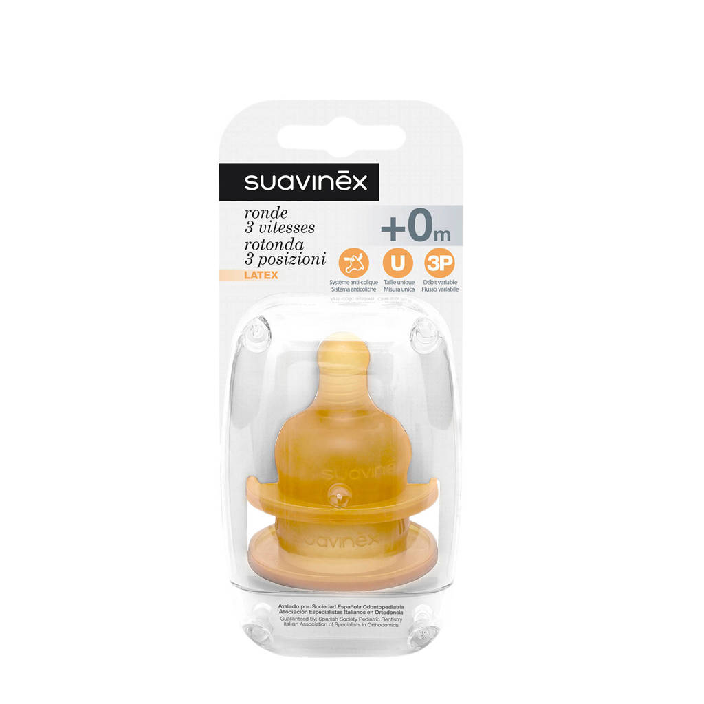 Suavinex zuigspeen latex 3pos. - set van 2