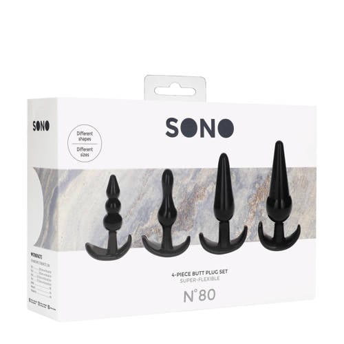 Sono 4-delige buttplug Set voor Anaal Plezier - Zwart afbeelding