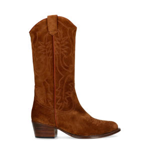 suède cowboylaarzen cognac