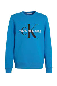 CALVIN KLEIN JEANS sweater met logo blauw, Blauw