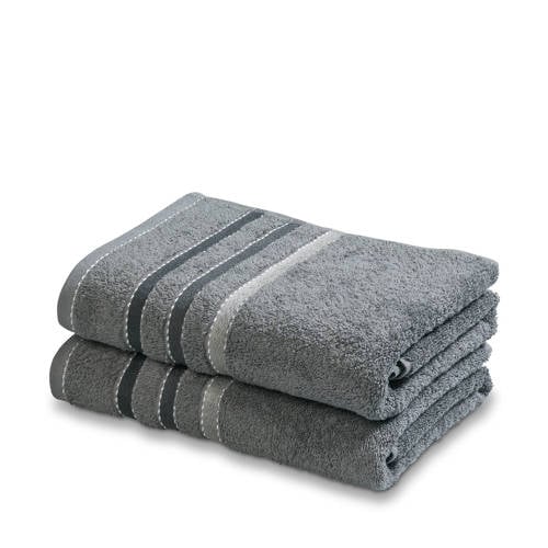 Wehkamp Vandyck handdoek Prestige Lines (set van 2) (110x60 cm) aanbieding