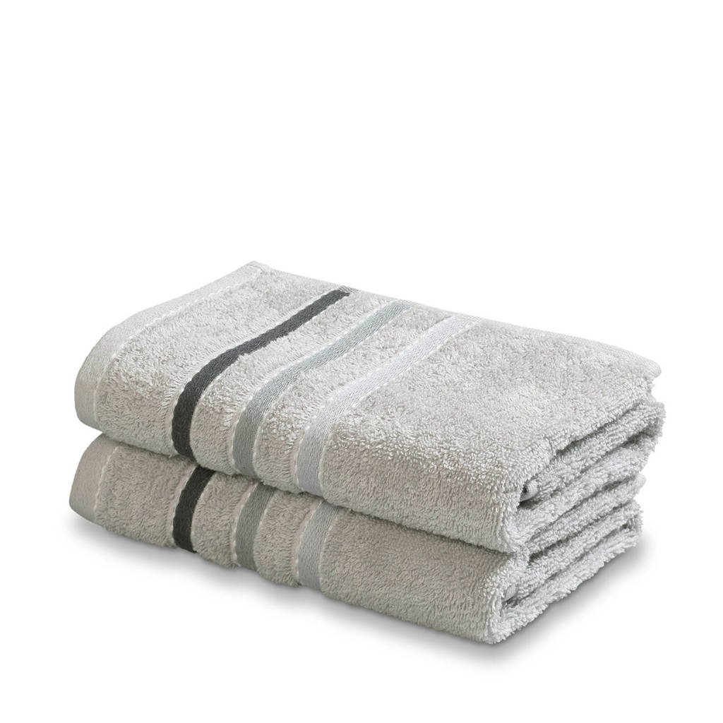 Vandyck handdoek (set van 2) (110 x 60 cm) Steel grey