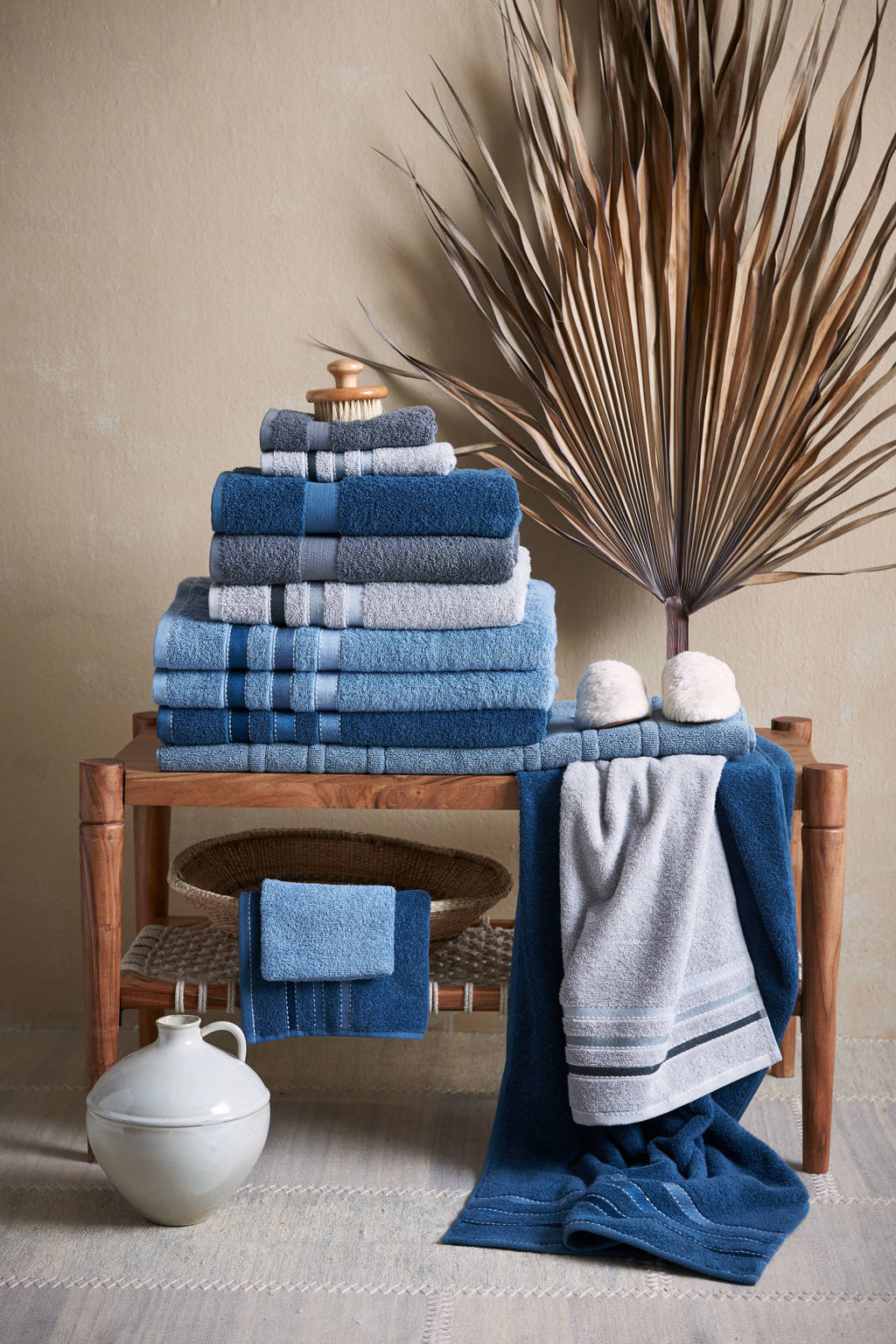 Vandyck handdoek (set van 2) (110 x 60 cm) Vintage blauw