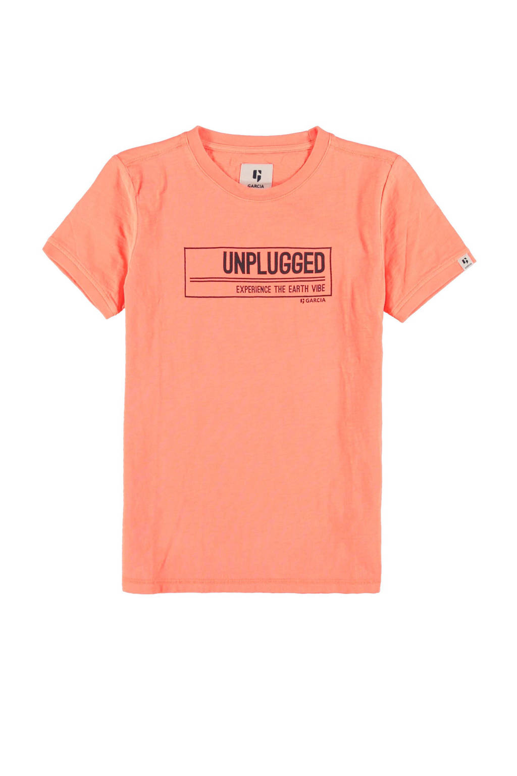 Garcia T-shirt met printopdruk licht oranje, Licht oranje