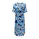 ONLY CARMAKOMA jurk met all over print en ceintuur blauw