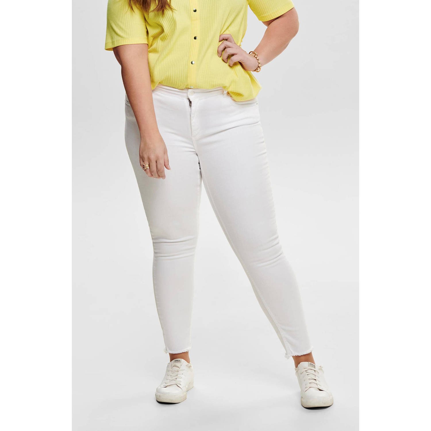 ONLY CARMAKOMA high waist skinny jeans CARWILLY wit