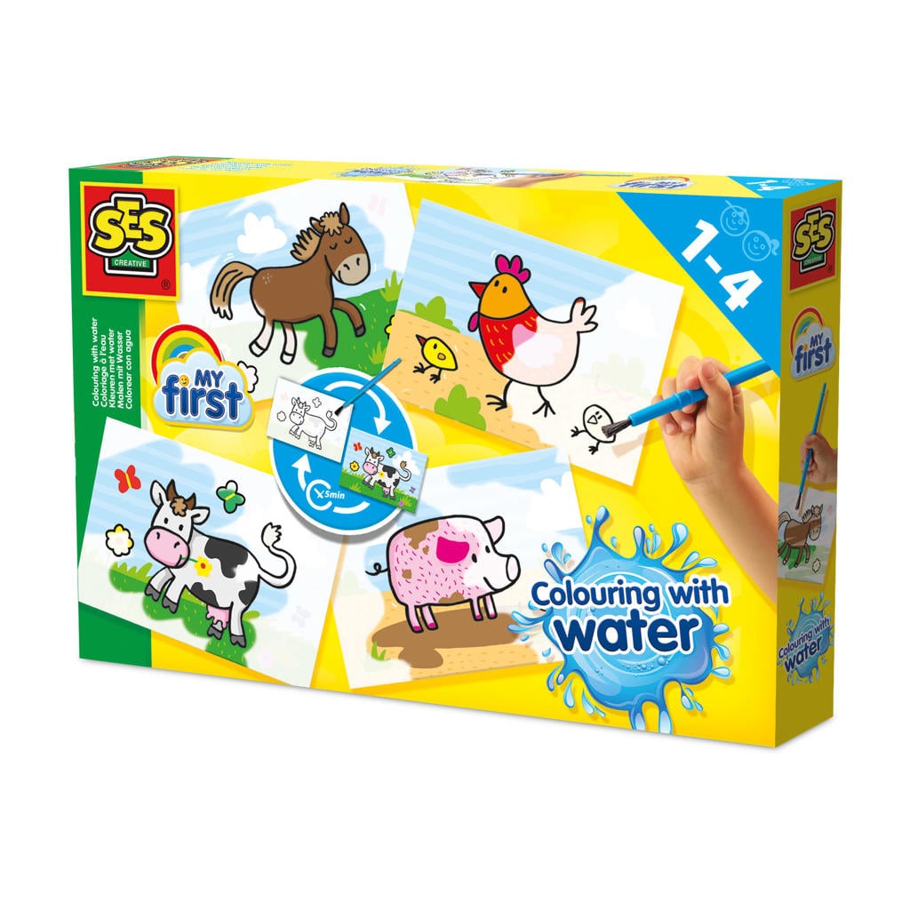 SES Kleuren met water - Boerderij dieren