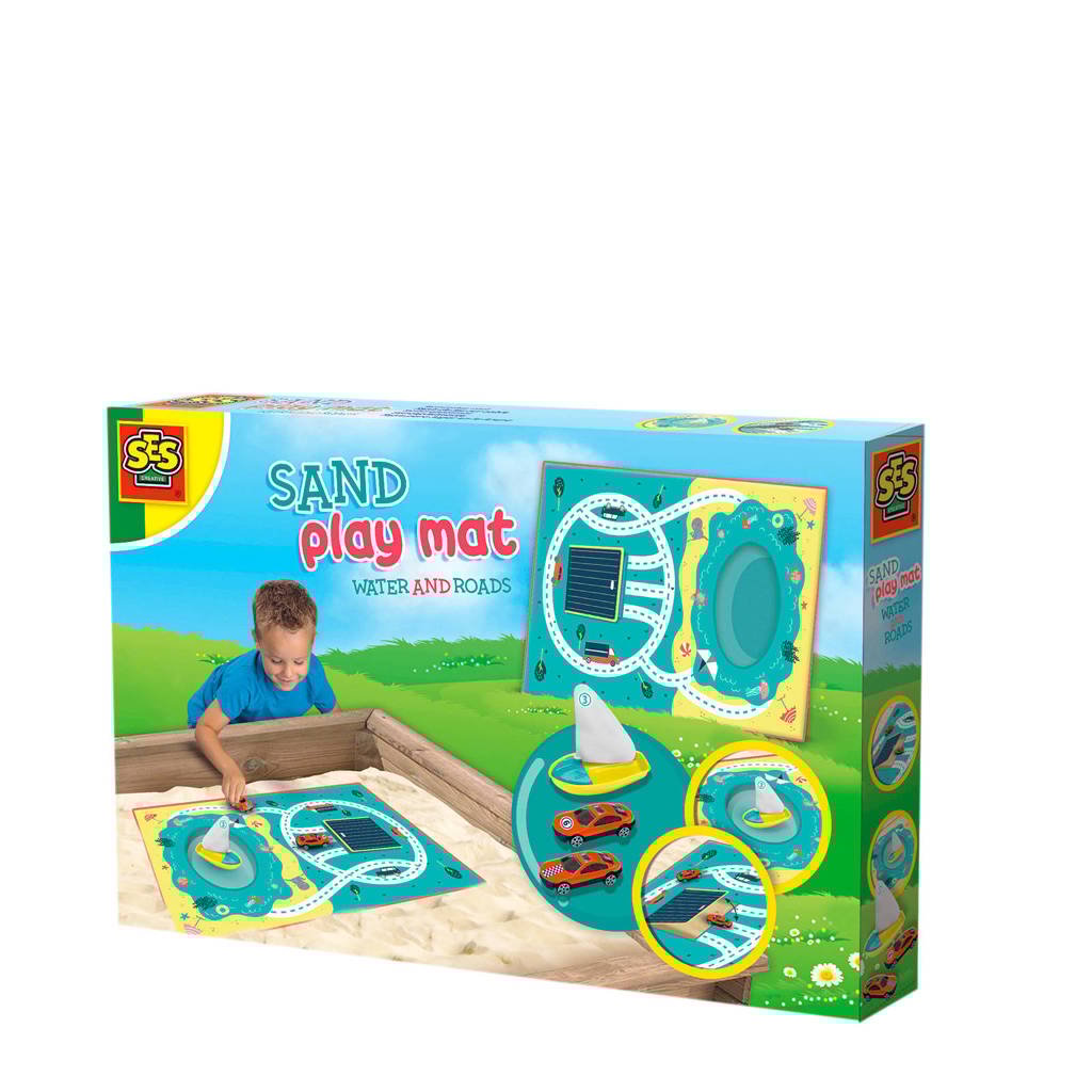 SES Zand speelmat - Water en wegen