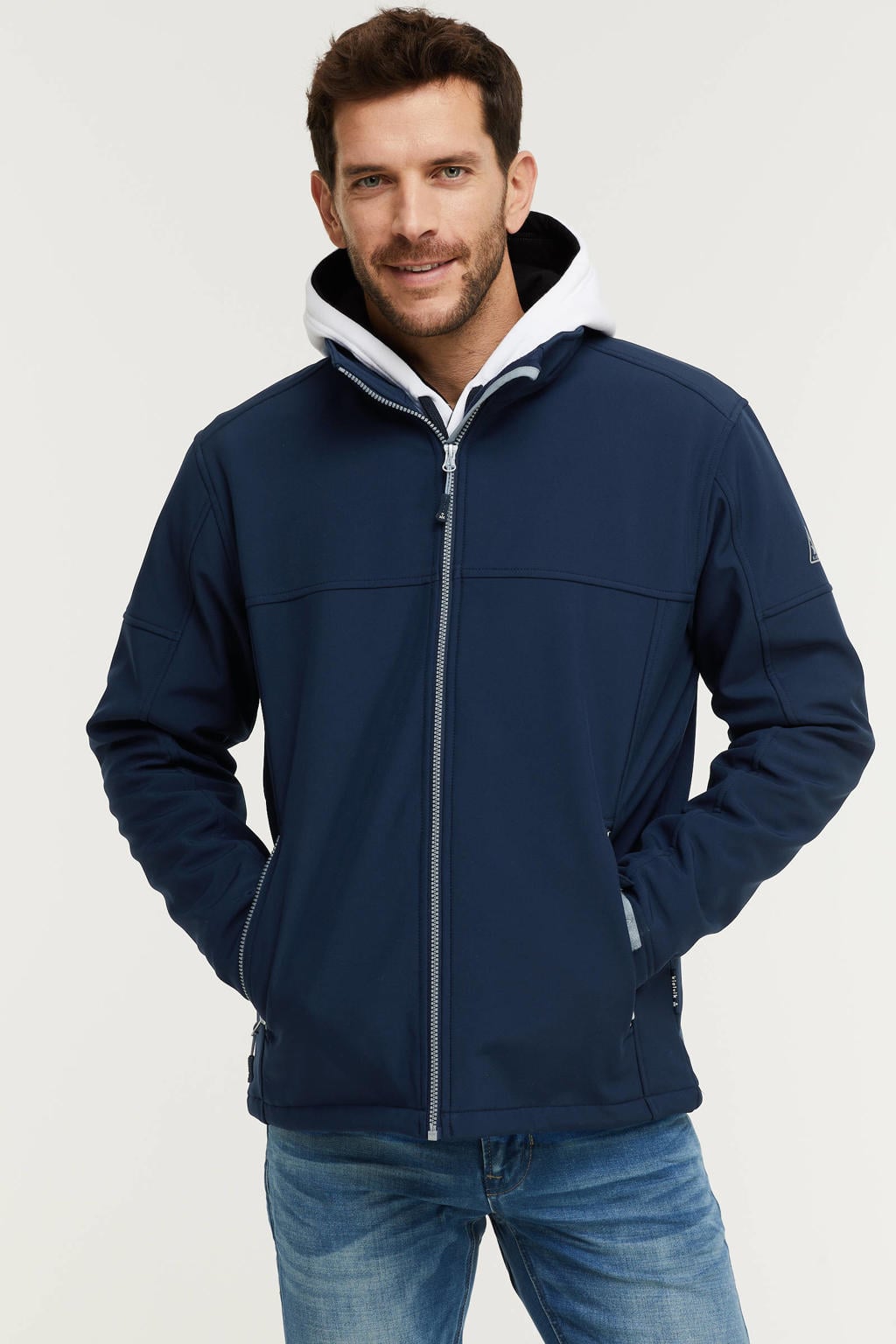 Kjelvik softshell jack Odense donkerblauw