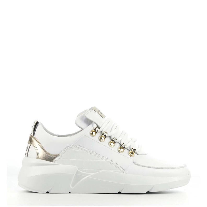 Nubikk Lucy Royal Croco leren sneakers wit | wehkamp
