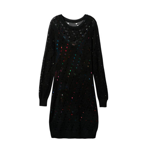 Desigual jersey jurk met all over print zwart multi Desigual jersey jurk met all over print zwart multi