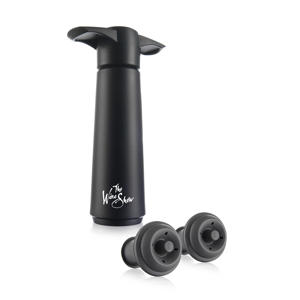 Wijnpomp met 2 wijnstoppers - Wine Saver - Zwart