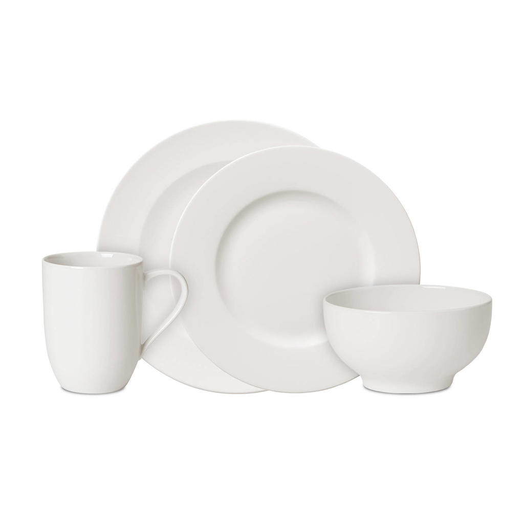 Villeroy & Boch Serviesset For Me 16-delig / 4 personen - 4 bekers met oor, 4 dinerborden, 4 ontbijtborden en 4 French bowls