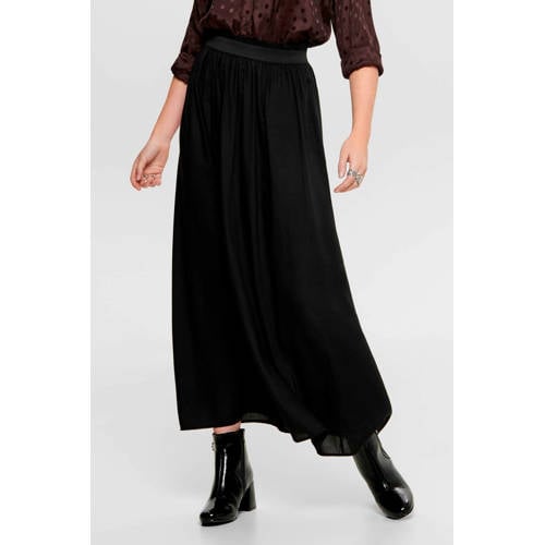 ONLY maxi rok ONLVENEDIG met plooien zwart afbeelding