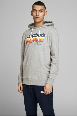 hoodie met printopdruk grijs
