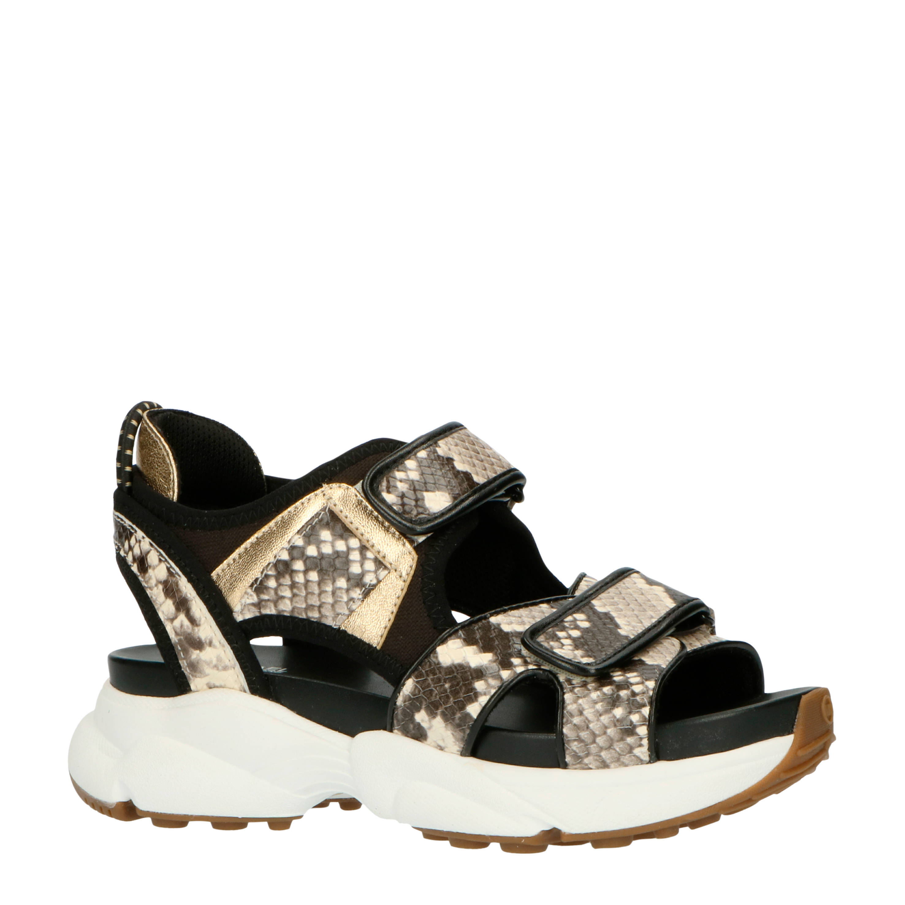 Michael Kors Harvey Sandal leren sandalen slangenprint | wehkamp