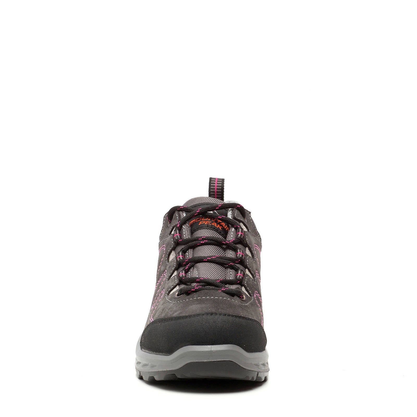 Scapino Mountain Peak leren wandelschoenen grijs/roze | wehkamp