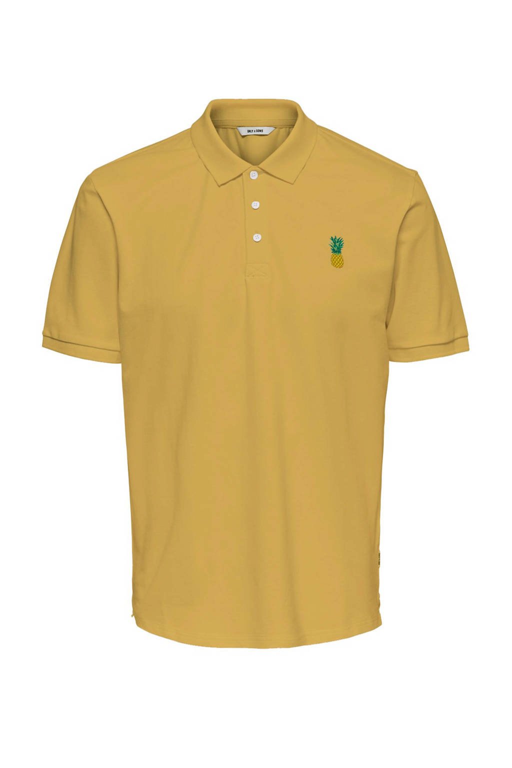 ONLY & SONS regular fit polo met printopdruk misted yellow, Misted Yellow