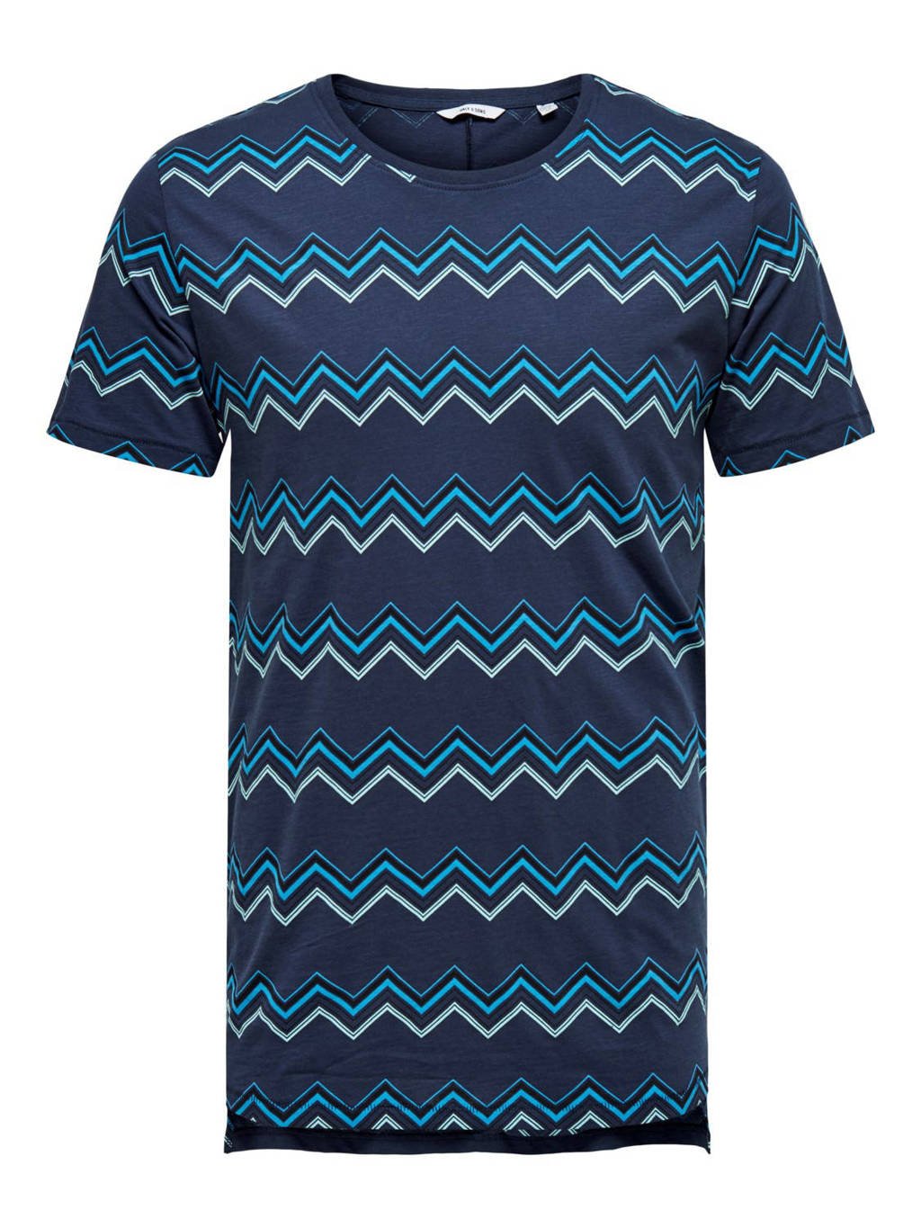 ONLY & SONS T-shirt met all over print blauw, Blauw