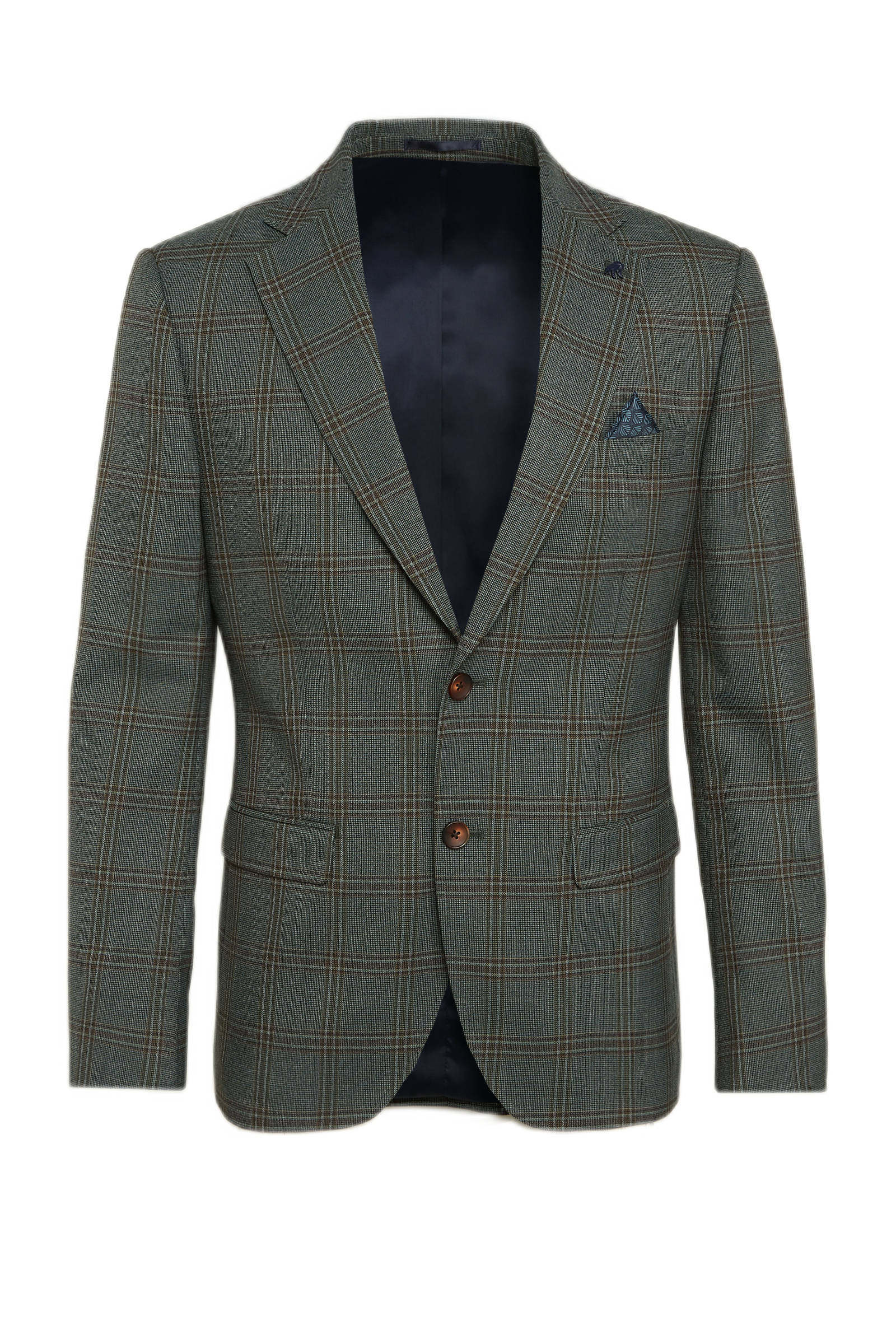 geruit slim fit colbert met wol grijsgroen geruit slim fit colbert met wol grijsgroen