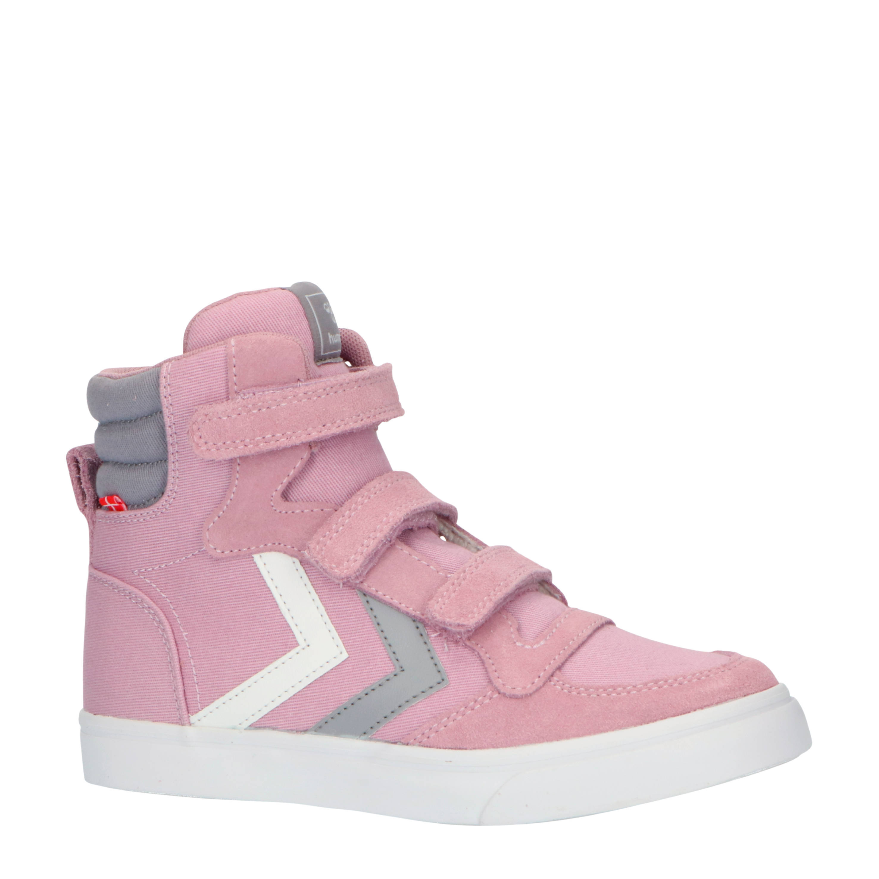 Hummel Stadil High Jr. hoge sneakers roze/grijs - Schoenen.nl