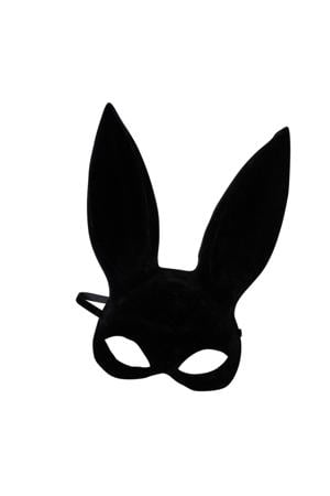 masker met konijnenoren zwart