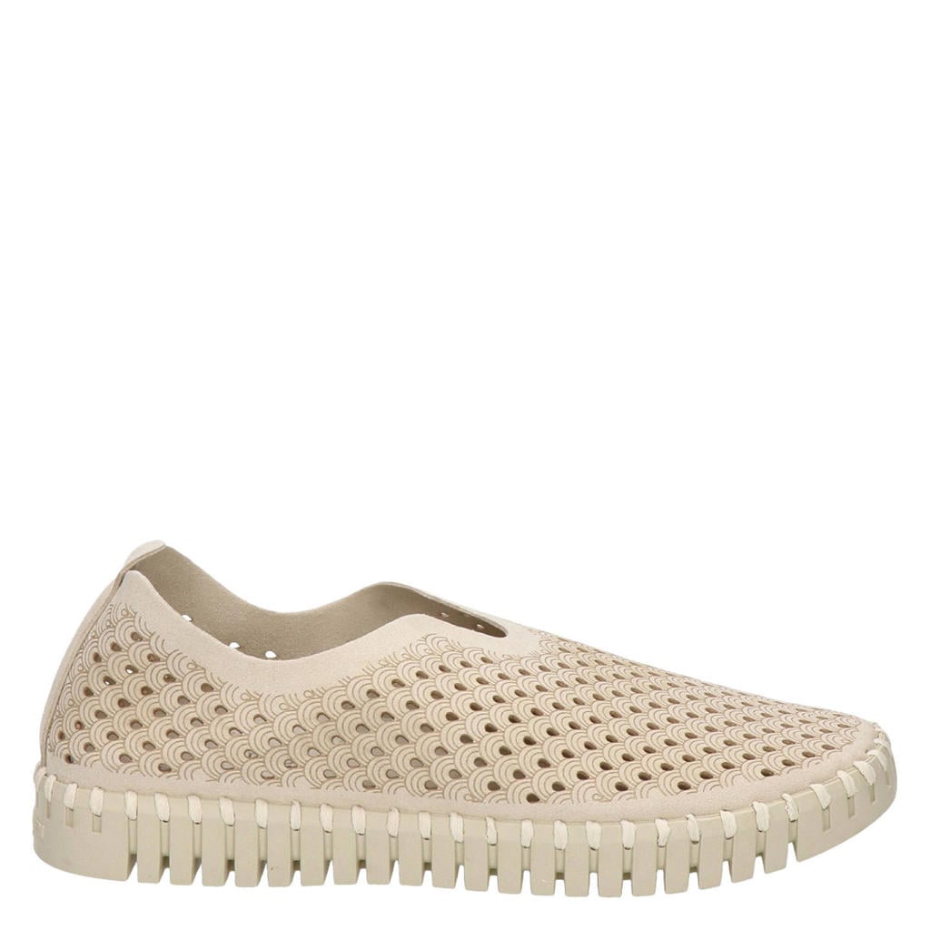 Ecru dames Ilse Jacobsen Tulip slip-on van imitatiesuède/voering: synthetisch