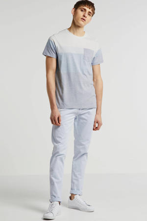 gestreept T-shirt grijs