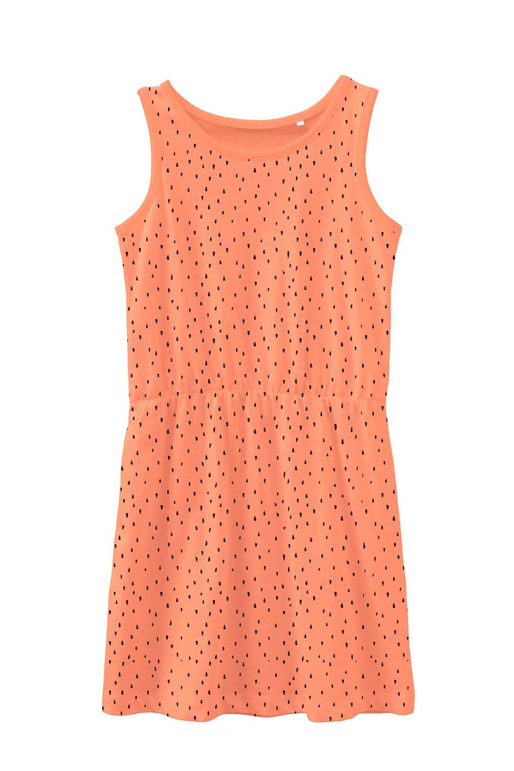 NAME IT KIDS jersey jurk Vigga van biologisch katoen oranje/zwart, Oranje/zwart