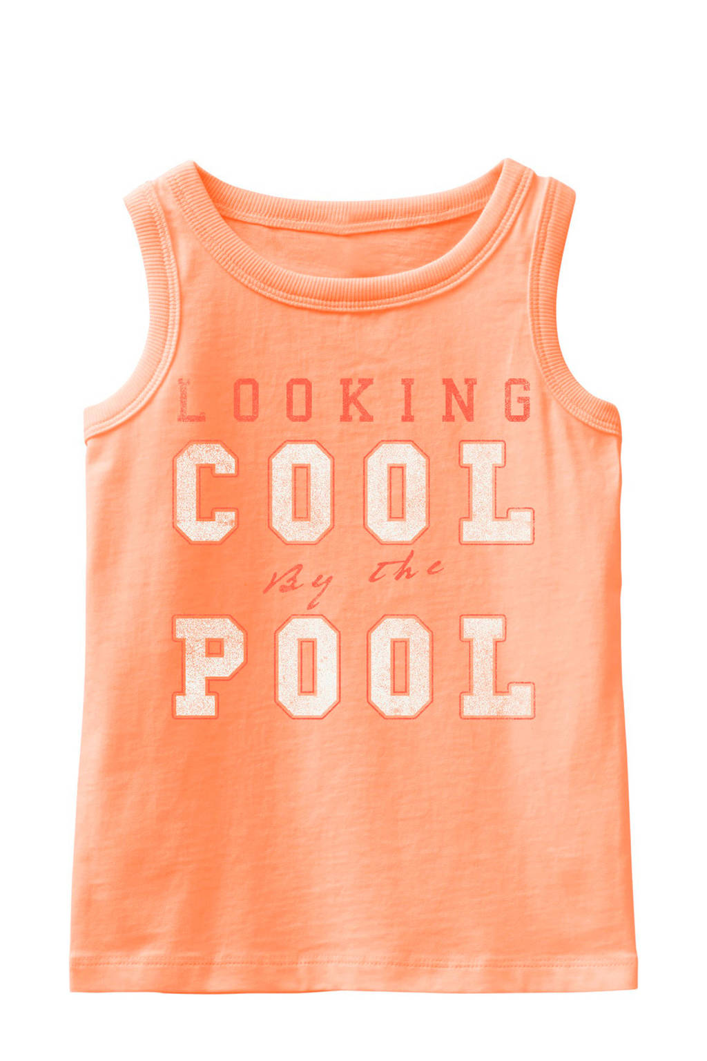 NAME IT MINI singlet Victor van biologisch katoen oranje/wit, Oranje/wit