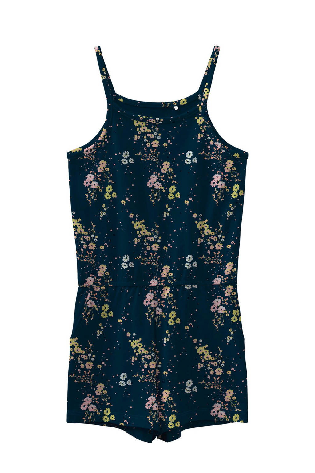 NAME IT KIDS jumpsuit Vigga van biologisch katoen donkerblauw/geel/oranje
