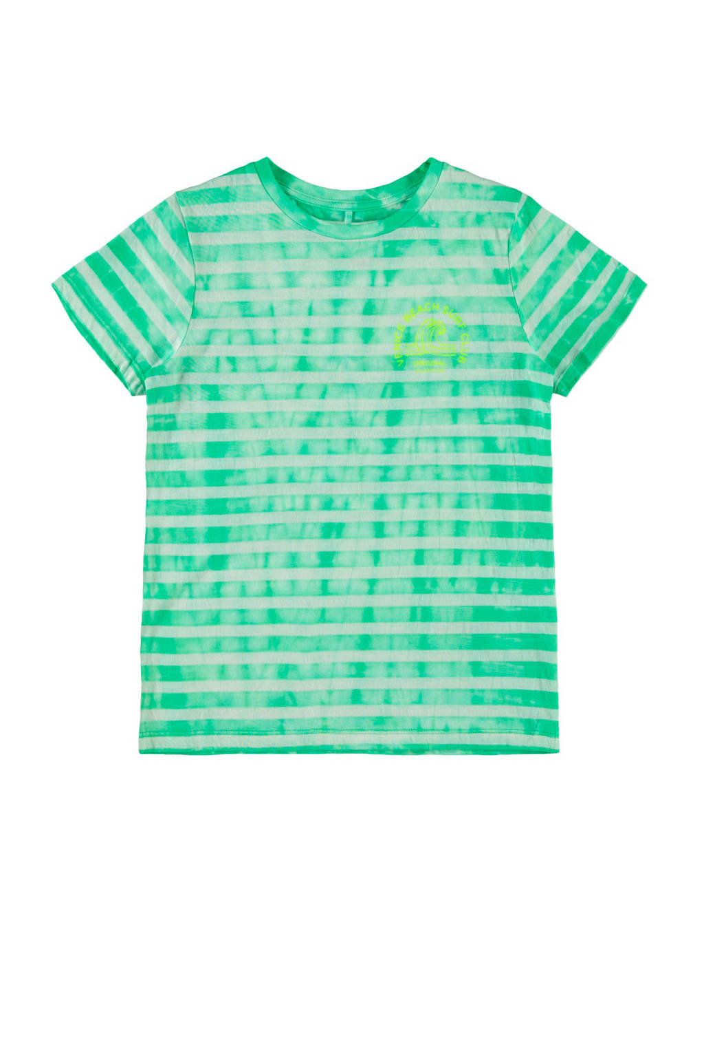 NAME IT KIDS gestreept T-shirt Jenke met biologisch katoen groen/wit, Groen/wit