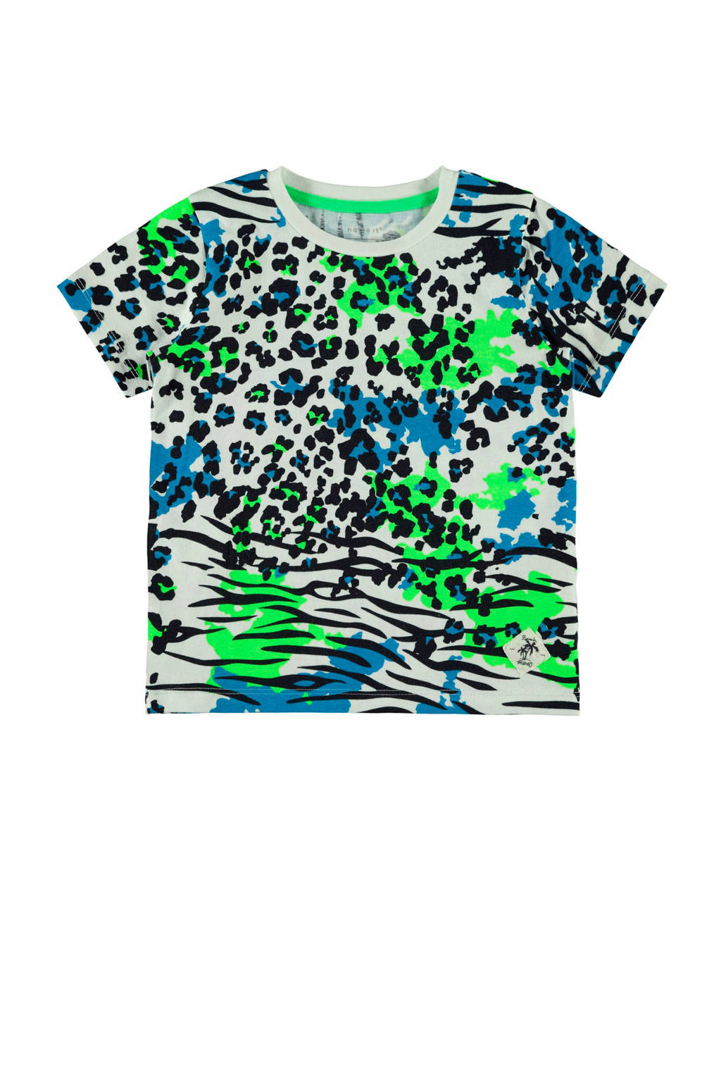 NAME IT MINI T-shirt Jax met biologisch katoen wit/zwart/groen