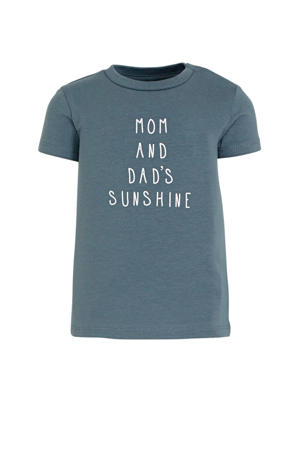 baby T-shirt Jepun met biologisch katoen grijsblauw/wit