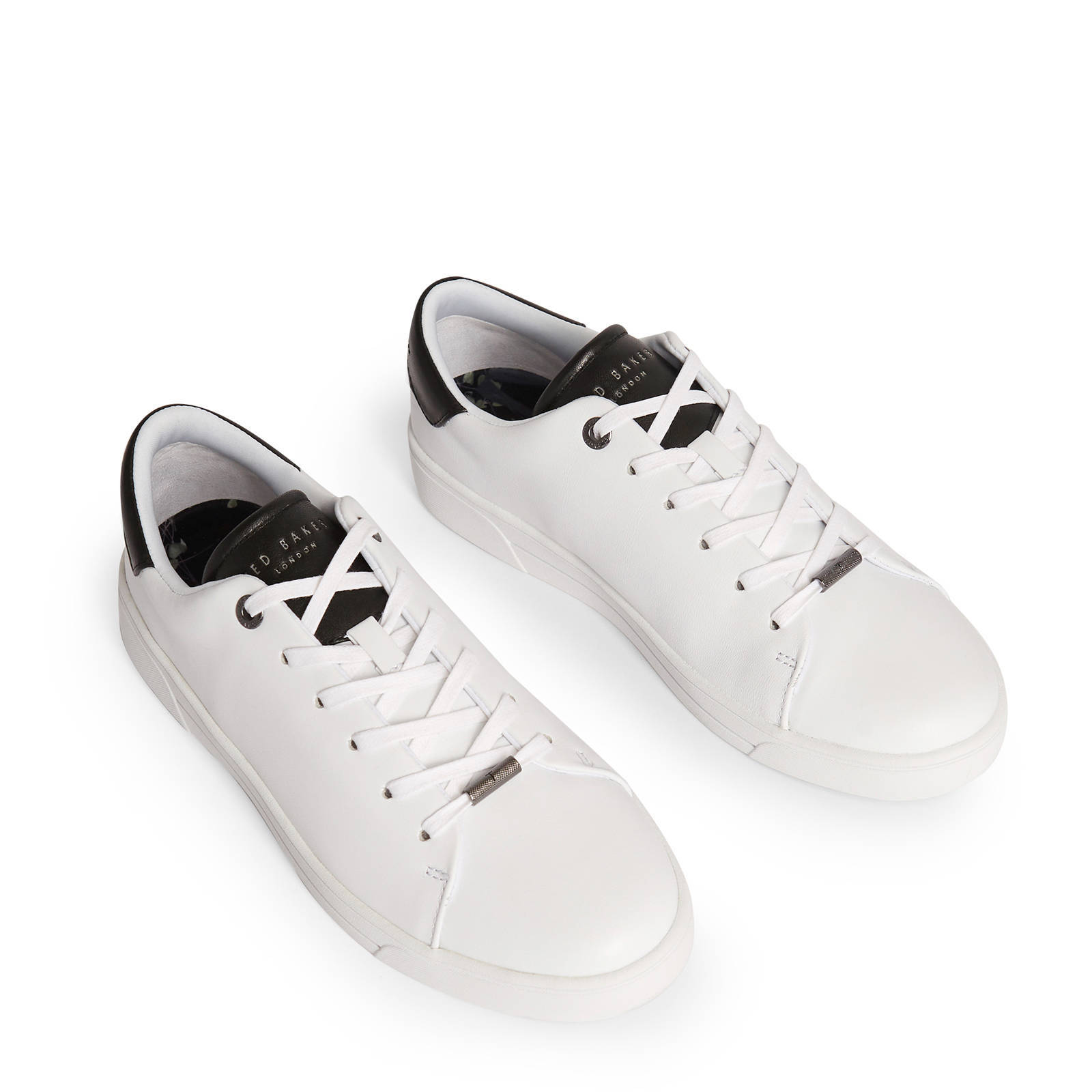 Ted Baker Zenib leren sneakers wit/zwart | wehkamp