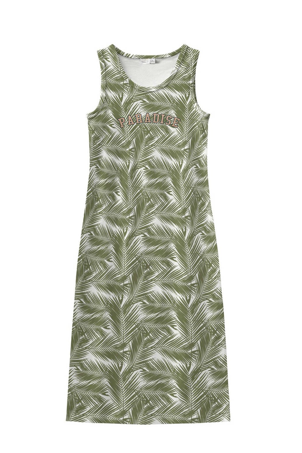 NAME IT KIDS maxi jurk met all over print groen, Groen