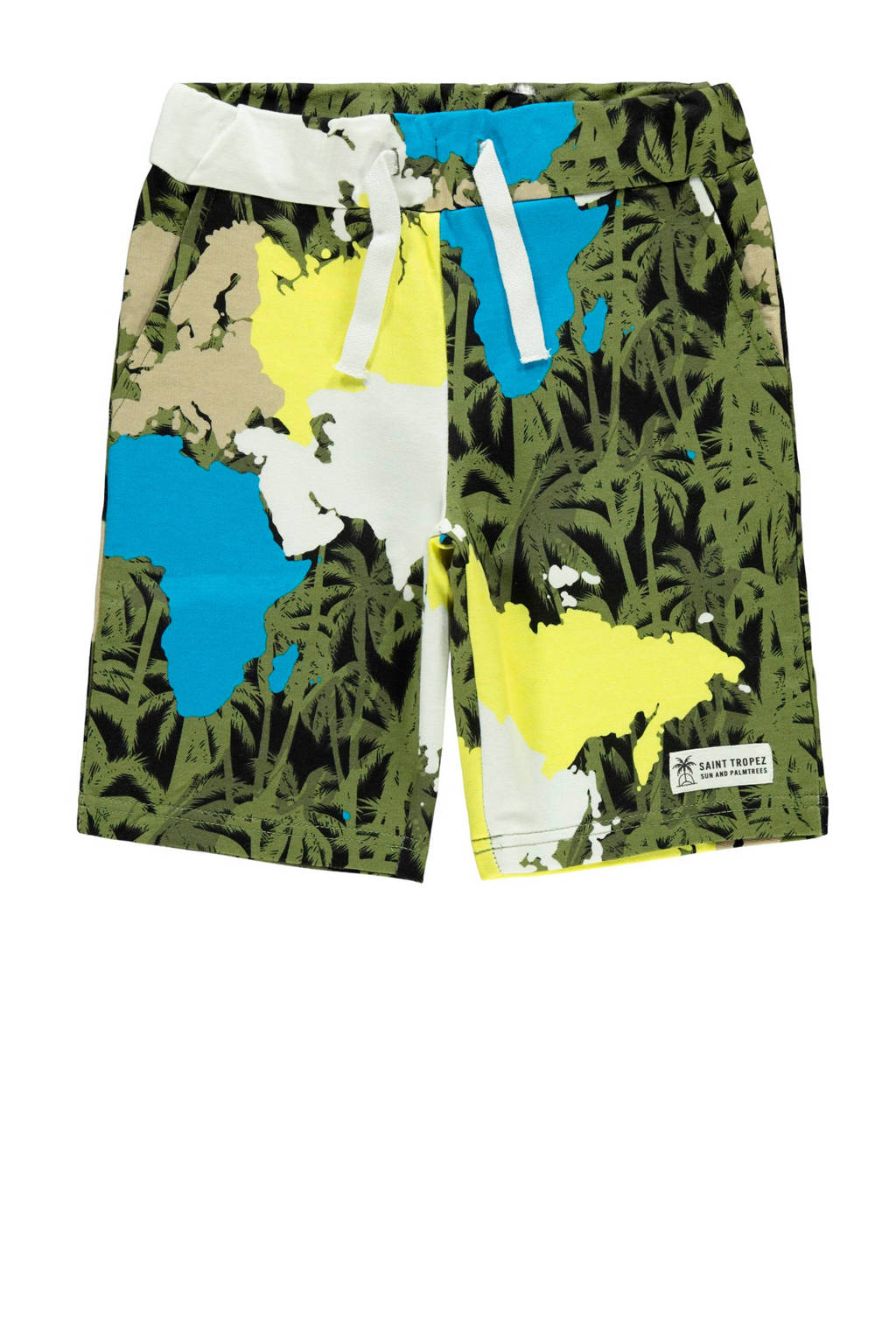 NAME IT KIDS sweatshort Florida met biologisch katoen multi, Groen/geel/blauw