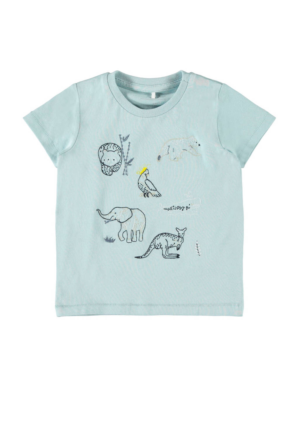 NAME IT BABY baby T-shirt Febos met biologisch katoen lichtblauw, Lichtblauw