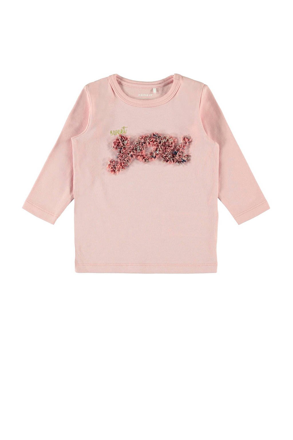 NAME IT BABY baby longsleeve Flavia met biologisch katoen roze, Roze