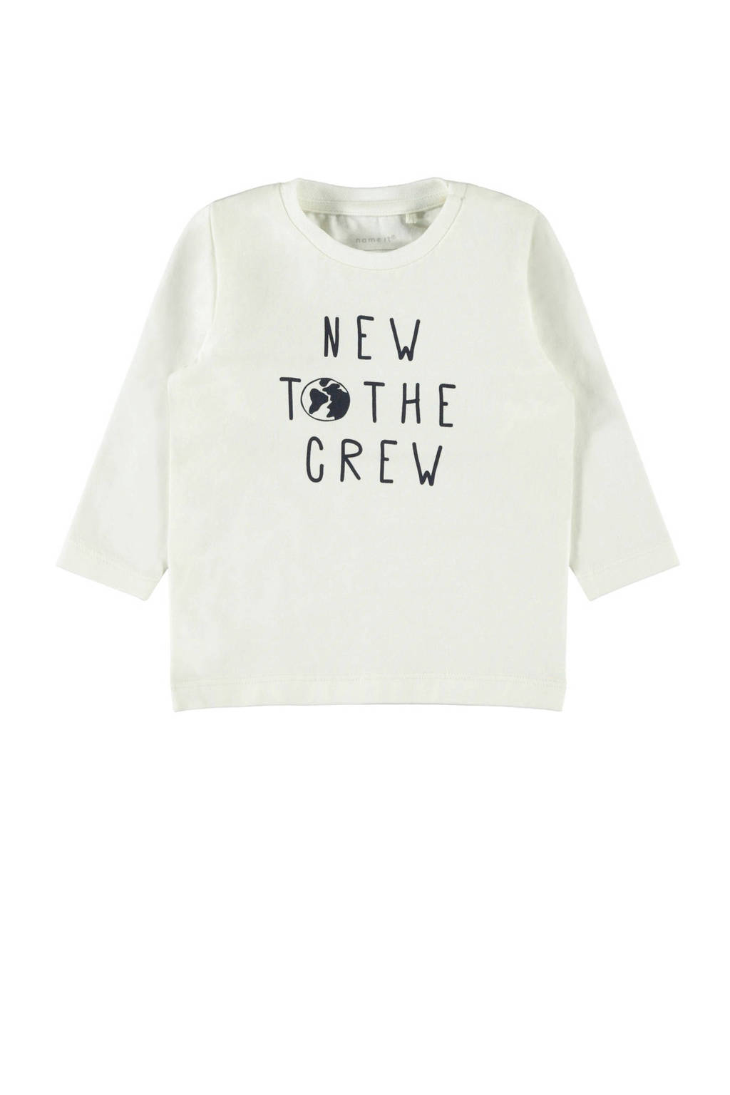 NAME IT BABY baby longsleeve Festa met biologisch katoen wit, Wit