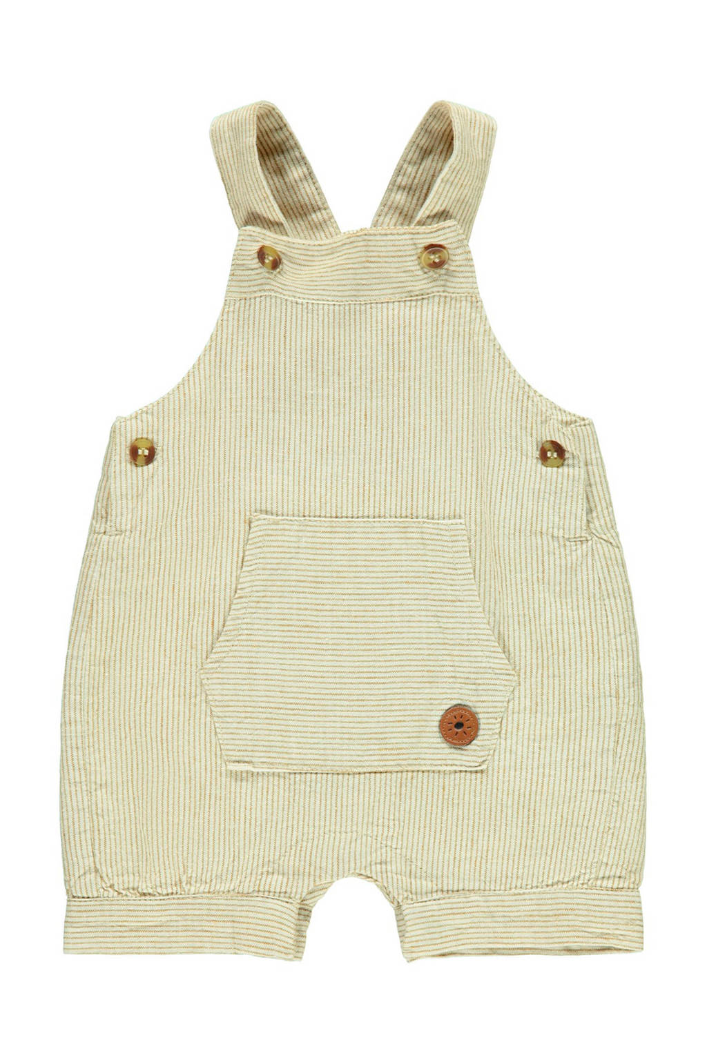NAME IT BABY baby tuinbroek Fasan met linnen beige, Beige