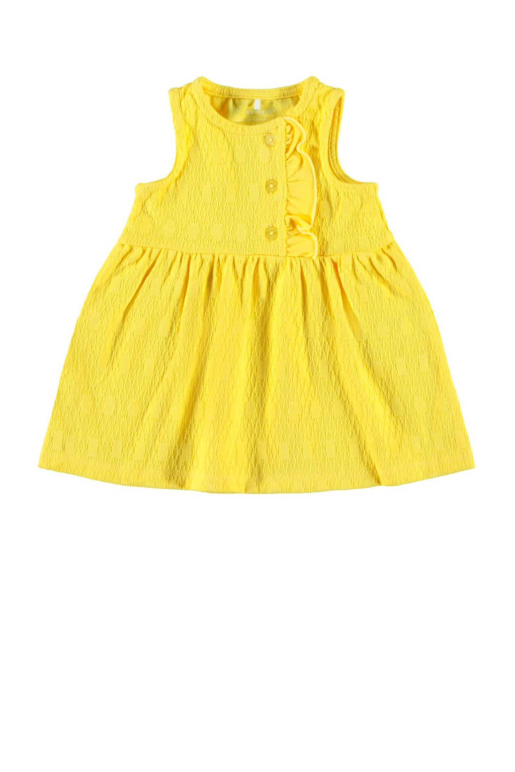NAME IT BABY jersey jurk Florina met biologisch katoen geel, Geel