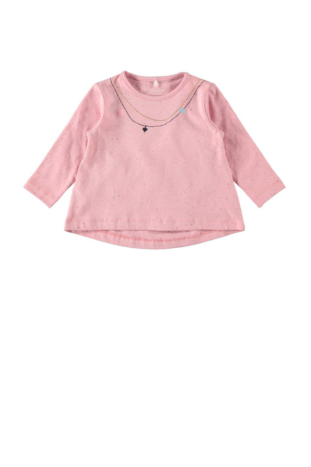 NAME IT BABY baby top Franka met biologisch katoen roze, Roze