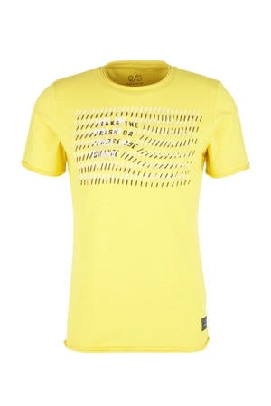 T-shirt met printopdruk geel