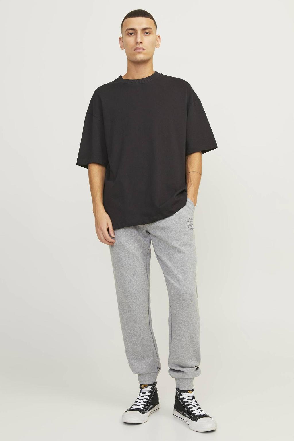 JACK & JONES JEANS INTELLIGENCE regular fit broek JJIGORDON JJSHARK light grey melange
