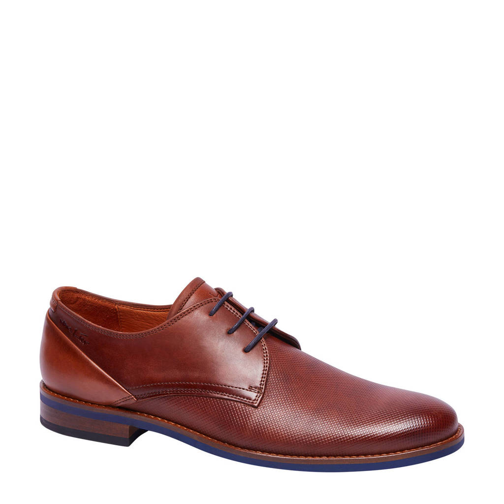 Van Lier 2015337 leren veterschoenen cognac, Cognac