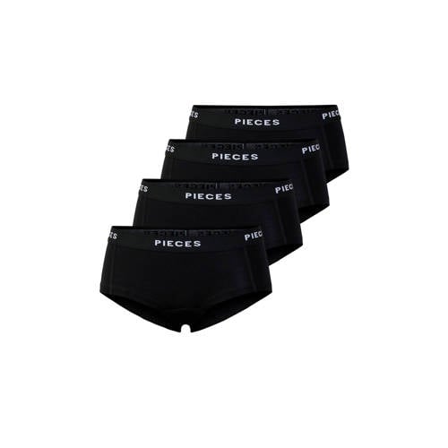 PIECES short PCLOGO (set van 4) zwart afbeelding
