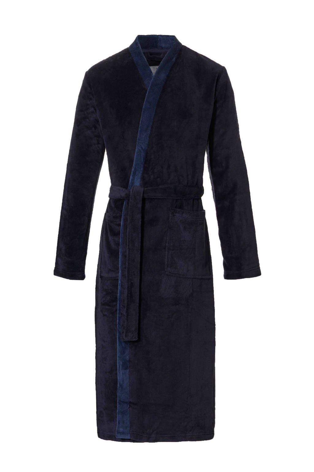 ten Cate fleece badjas donkerblauw, Donkerblauw/blauw