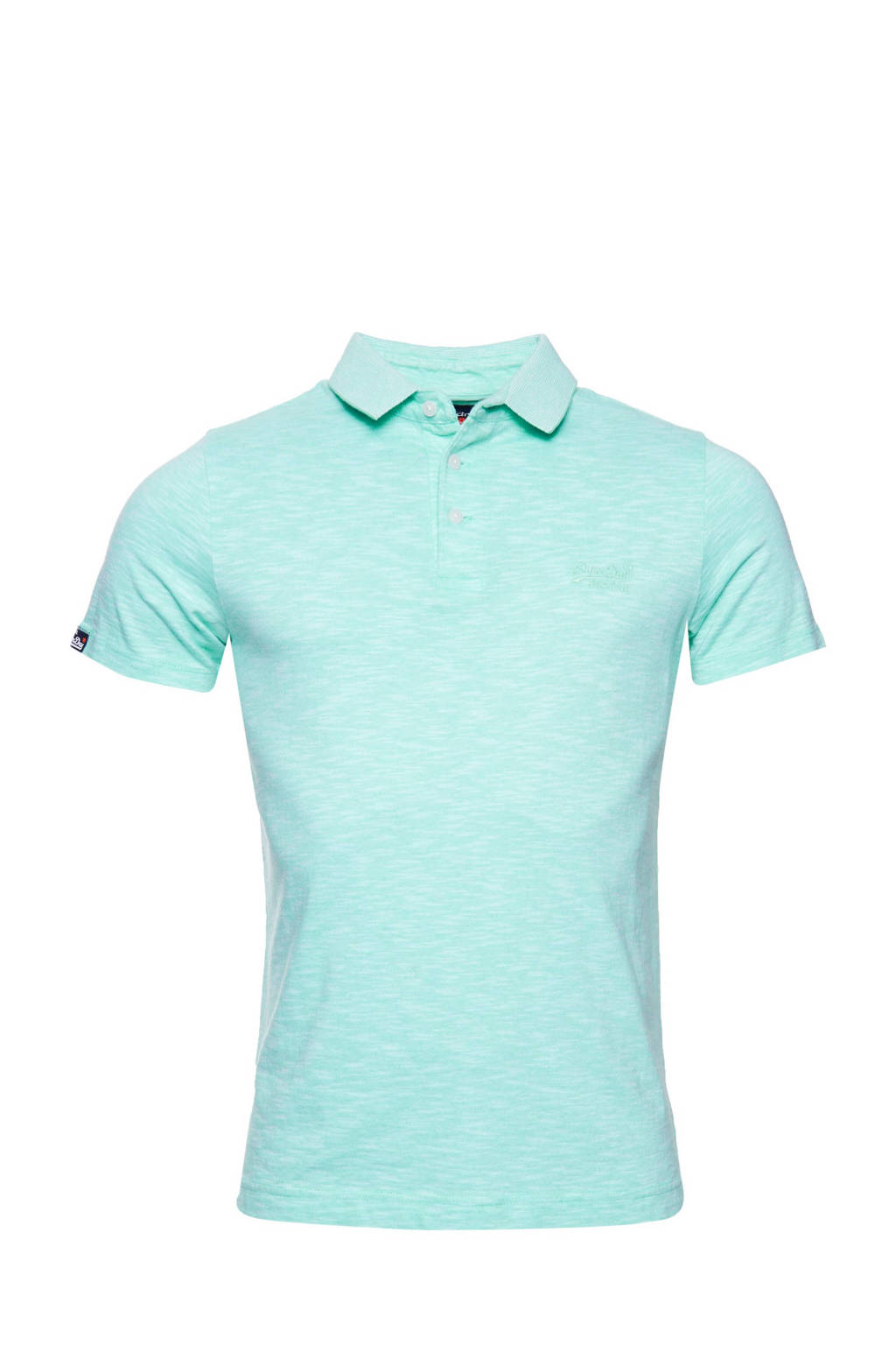 Superdry gemêleerde regular fit polo van biologisch katoen groen, Groen